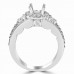 0.45 ct Ladies Round Cut Diamond Semi Mounting Engagement Ring in 14 kt White Gold